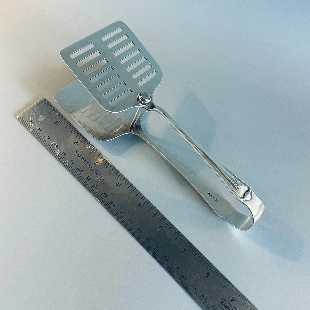 Vintage Silverplate Asparagus Tongs Sandwich Server Pierced Monogrammed HA EA FA